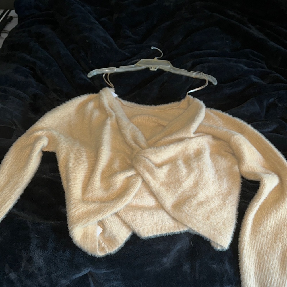 Hollister Fuzzy Long Sleeve Twist Top